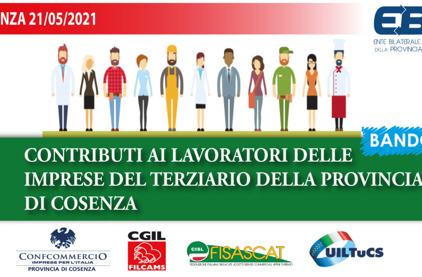 Ente Bilaterale. Nuovo bando contributi per i lavoratori delle imprese del terziario