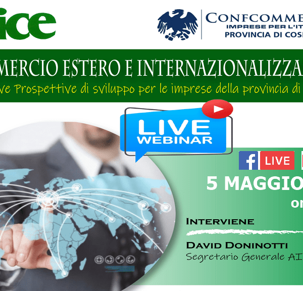 Webinar su Commercio estero e internazionalizzazione