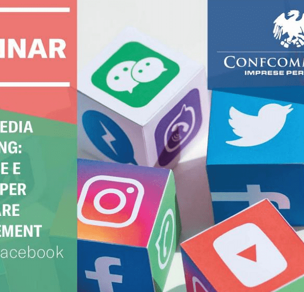 Locandina del webinar: "Social media marketing: strategie e trucchi per aumentare l’engagement"