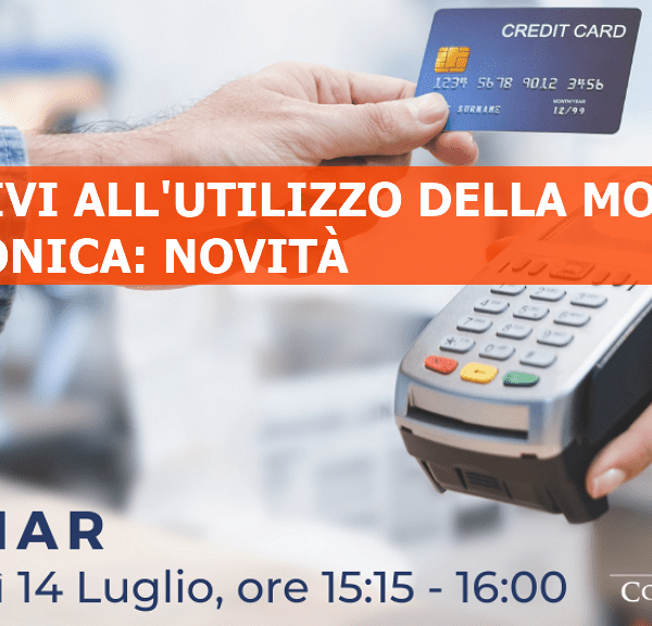 webinar per gli incentivi sull'uso della moneta elettronica