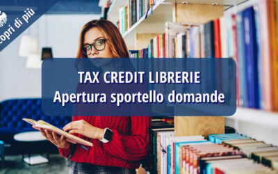 Tax credit librerie – Al via le domande dal 15 settembre