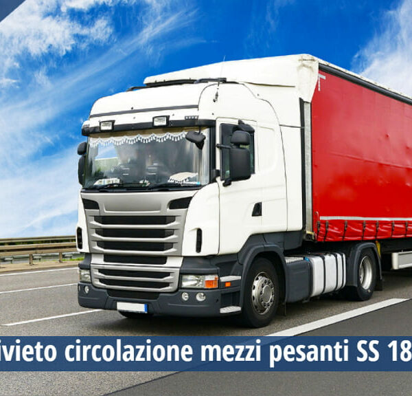 Sospensione circolazione SS 18 dei mezzi pesanti