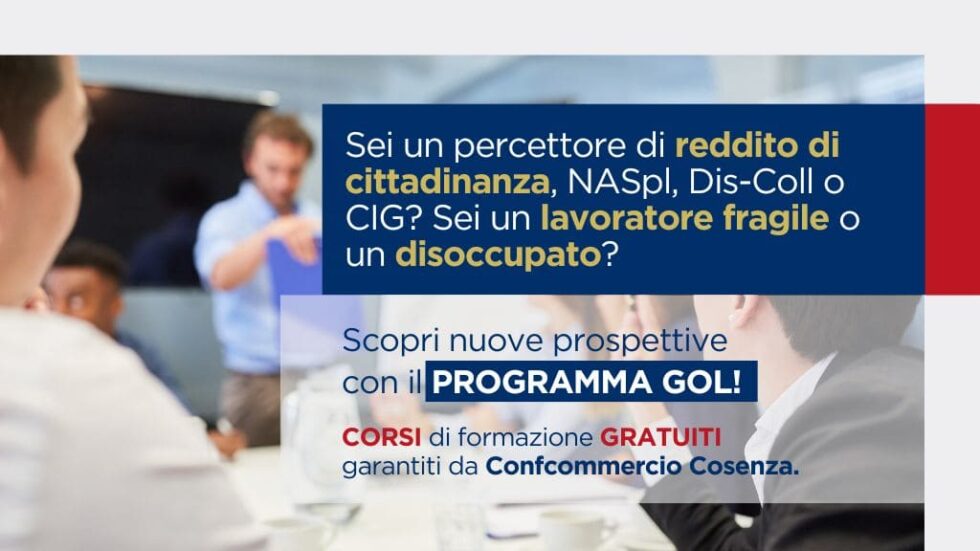 Programma GOL. I corsi di Confcommercio e SDI Confcommercio