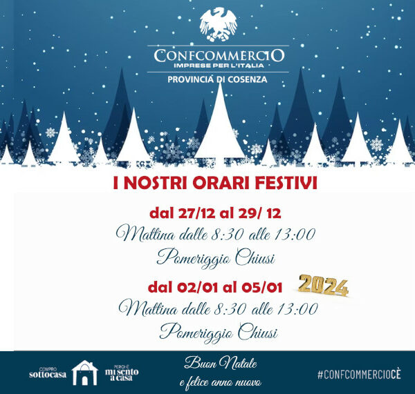 Orari festività natalizie