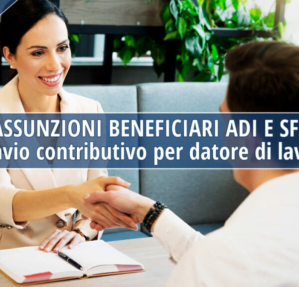 Esonero contributivo assunzioni beneficiari di ADI e SFL