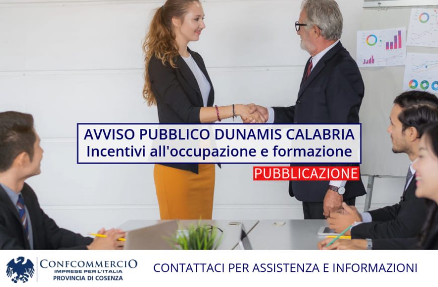 Dunamis Calabria: Incentivi all’Occupazione per nuove assunzioni