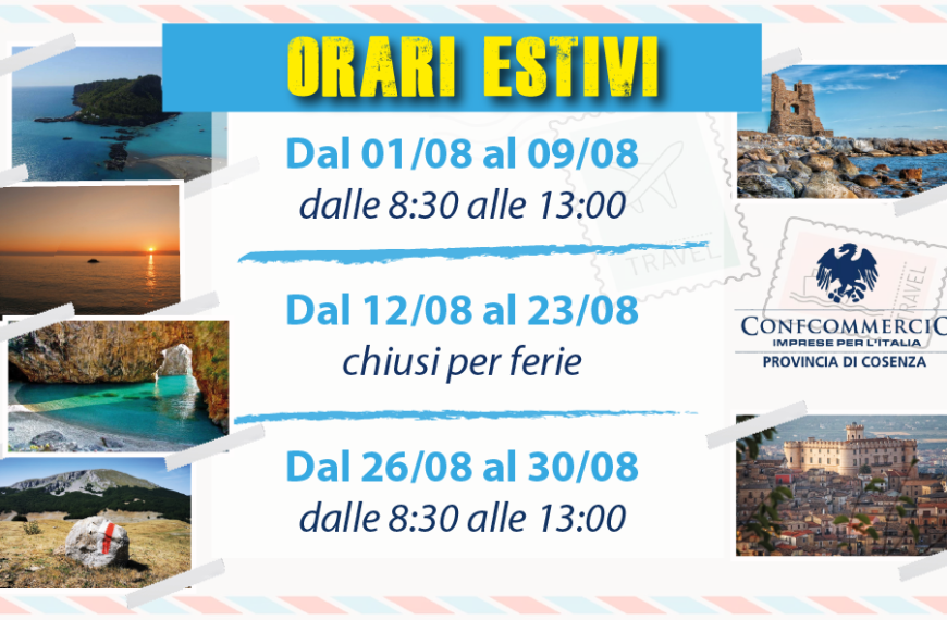 orari estivi confcommercio cosenza 2024