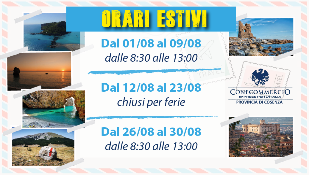 orari estivi confcommercio cosenza 2024