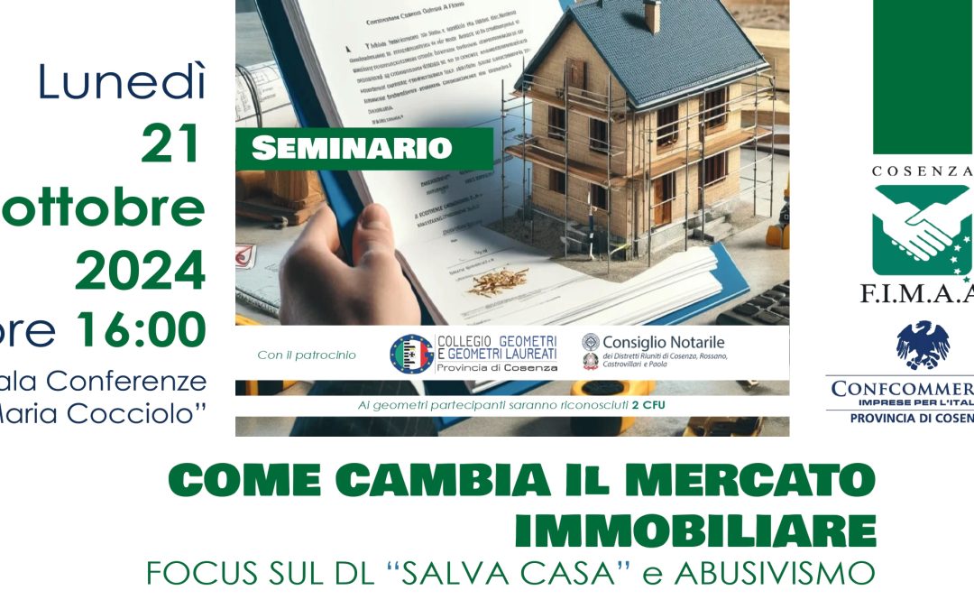 Evento Formativo FIMAA: Come cambia il mercato immobiliare. Focus sul DL “Salva Casa” e abusivismo