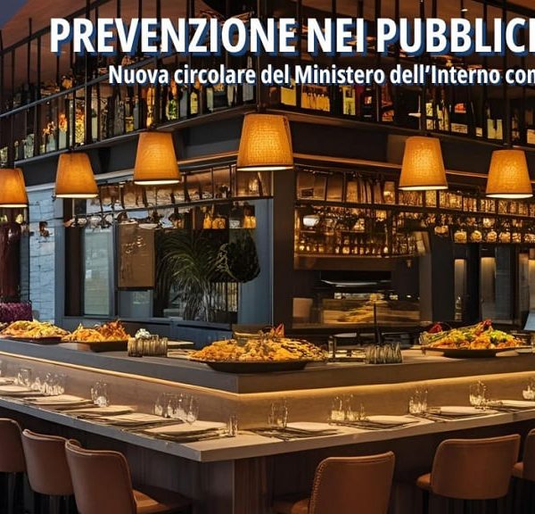 Interno di un elegante esercizio pubblico, utilizzato per promuovere la circolare sulla prevenzione degli atti illegali.