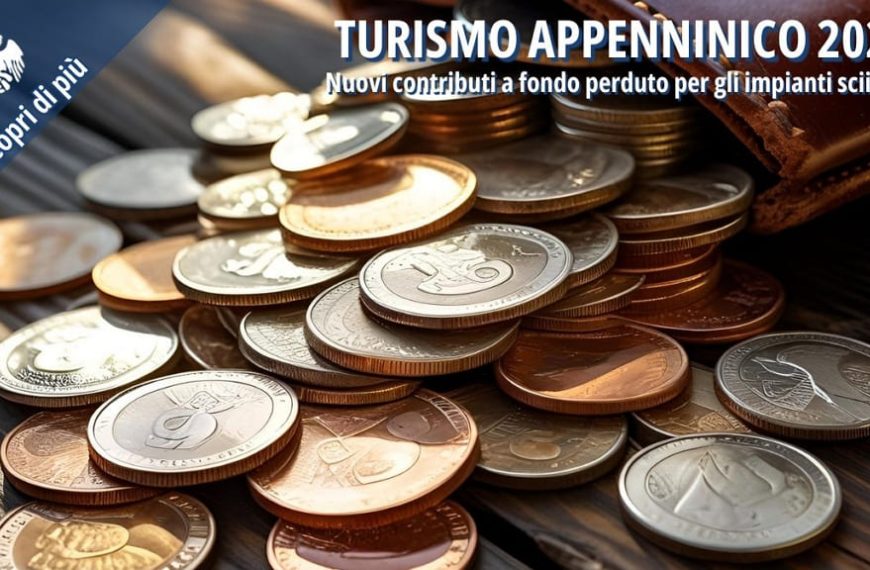 Monete di diverso taglio fuoriuscite da un portafoglio, simbolo del contributo economico per le imprese turistiche.