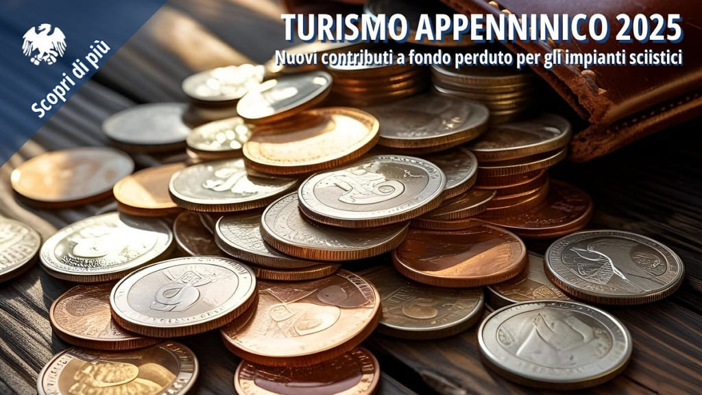 Monete di diverso taglio fuoriuscite da un portafoglio, simbolo del contributo economico per le imprese turistiche.