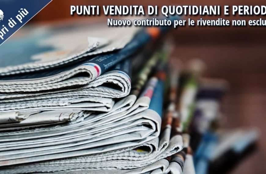 Quotidiani piegati, simbolo dei punti vendita non esclusivi che beneficeranno del contributo 2025.