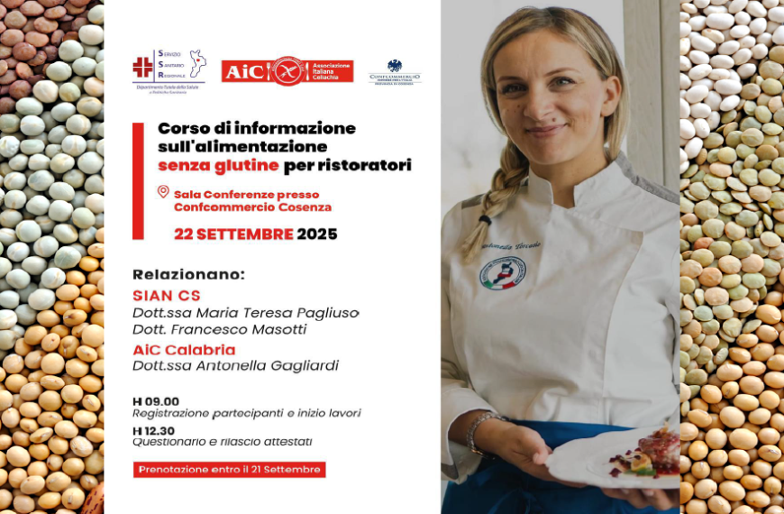 Corso gratuito sull’alimentazione senza glutine per ristoratori
