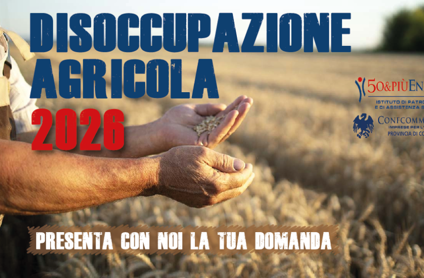 Disoccupazione agricola 2026 con Patronato Enasco Confcommercio Cosenza per la presentazione della domanda INPS