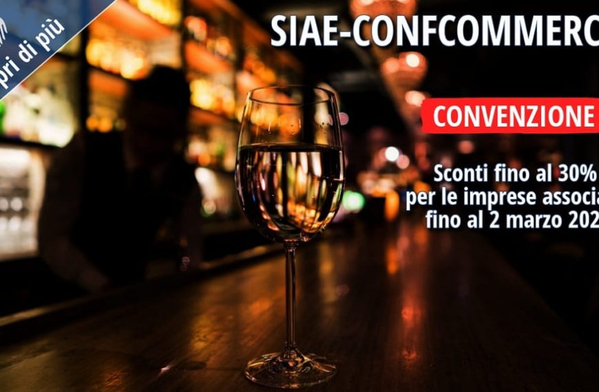 Convenzione SIAE Confcommercio con sconti per la musica d’ambiente nei pubblici esercizi fino al 2 marzo 2026.