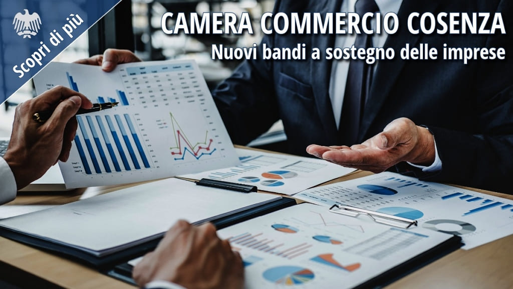 Camera di Commercio di Cosenza: presentazione dei nuovi bandi a sostegno delle imprese con analisi di dati economici e finanziari.