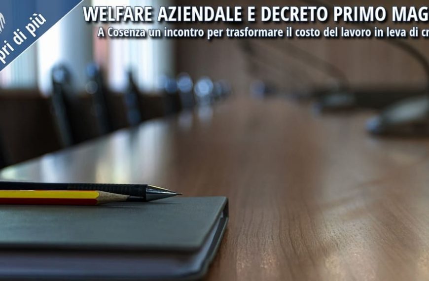 Immagine promozionale dell’incontro organizzato da Confcommercio Cosenza, dedicato a welfare aziendale, fringe benefit e strumenti per la crescita delle imprese.