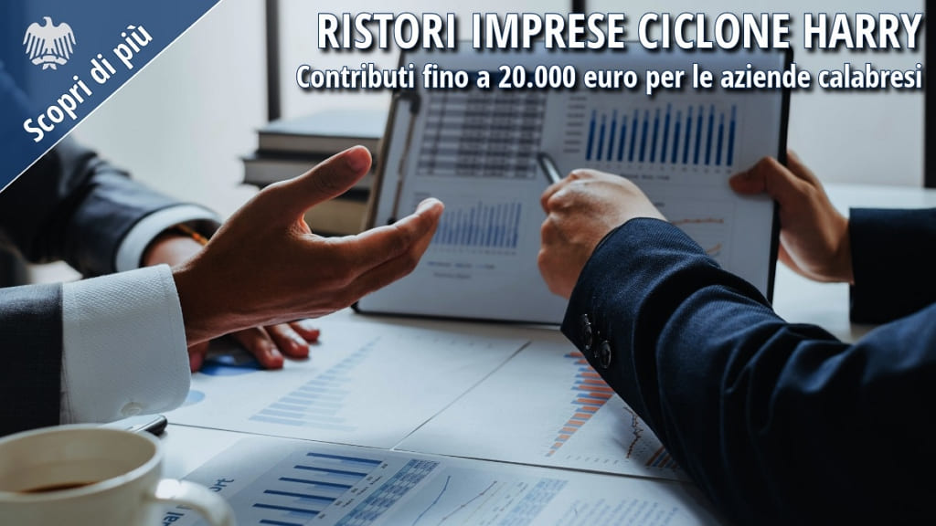 Ristori imprese ciclone Harry Calabria contributi fino a 20000 euro analisi documenti aziendali.