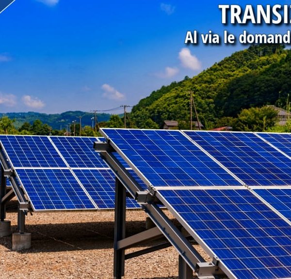 Pannelli fotovoltaici installati in un'area industriale, che rimandano al Piano Transizione 5.0.