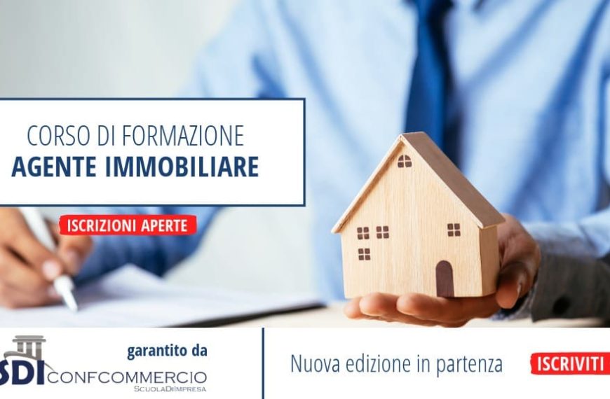 Corso di formazione per Agente Immobiliare organizzato da SDI Confcommercio Cosenza. Iscrizioni aperte per la nuova edizione del percorso abilitante alla professione.