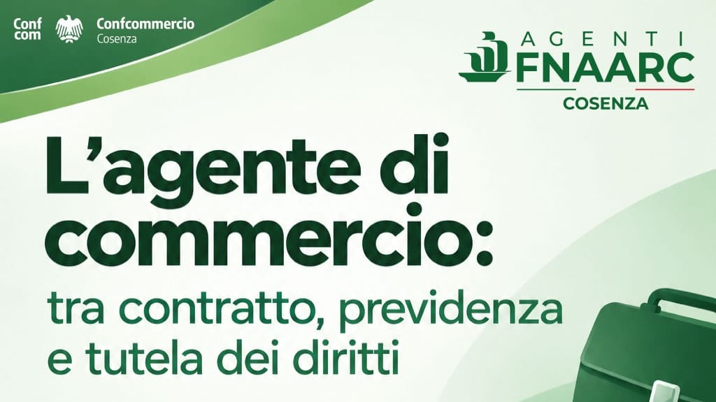Agenti di commercio: il 22 settembre l’incontro promosso da Fnaarc Cosenza su contratto e tutela dei diritti